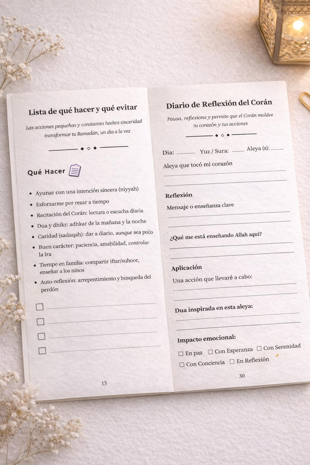 Ramadan Planner 2026 -  Español (Descarga Digital)